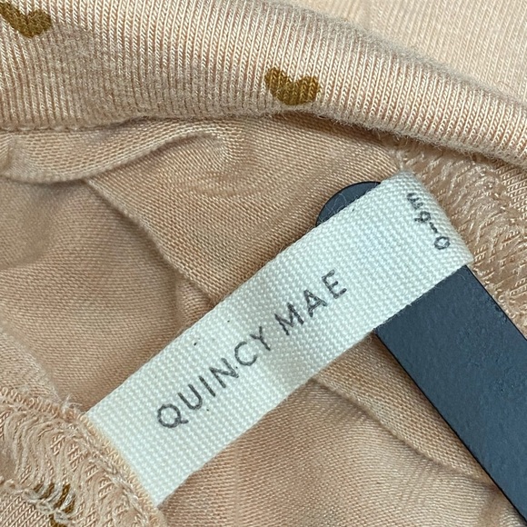 Quincy Mae Bamboo Hearts Baby Swaddle Blanket + Hat - Picture 3 of 4